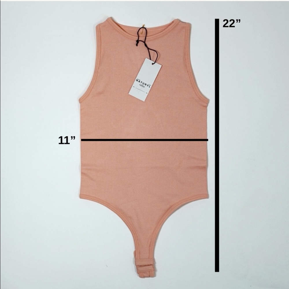 🆕 Naturyl Basic Ribbed Bodysuit Flamingo - Picture 6 of 6